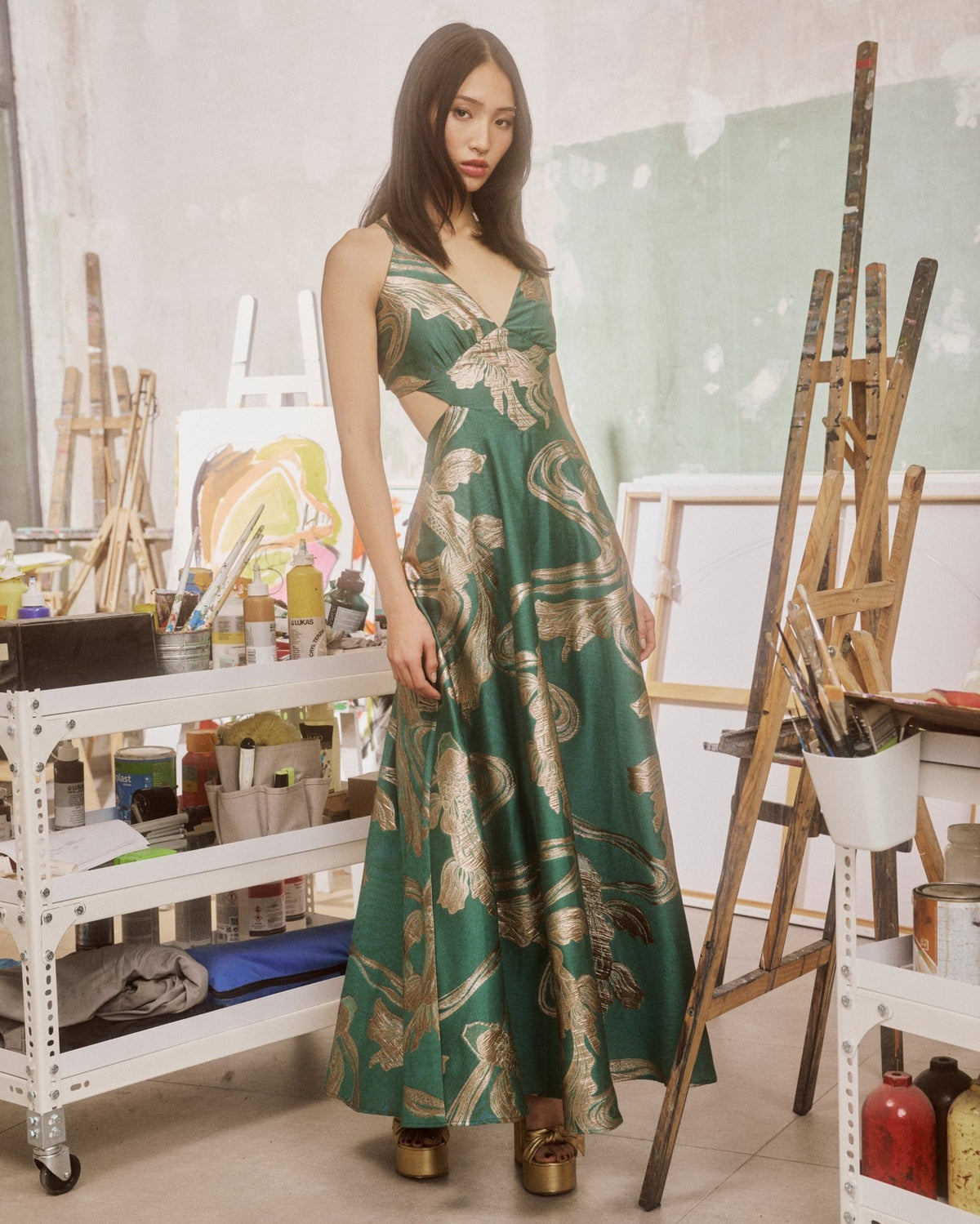 Cut Out Thessala Emerald Callisto| فستان نسائي - Maison Clad