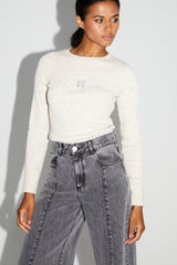 Imprevu Swiggy Grey Wide-Leg Palazzo Denim Jeans: High-Waist, Fringed Hem