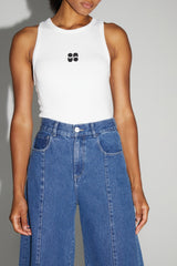 Stylish Imprevu Women's Swiggy High-Waist Wide-Leg Medium Blue Denim Palazzo Trousers