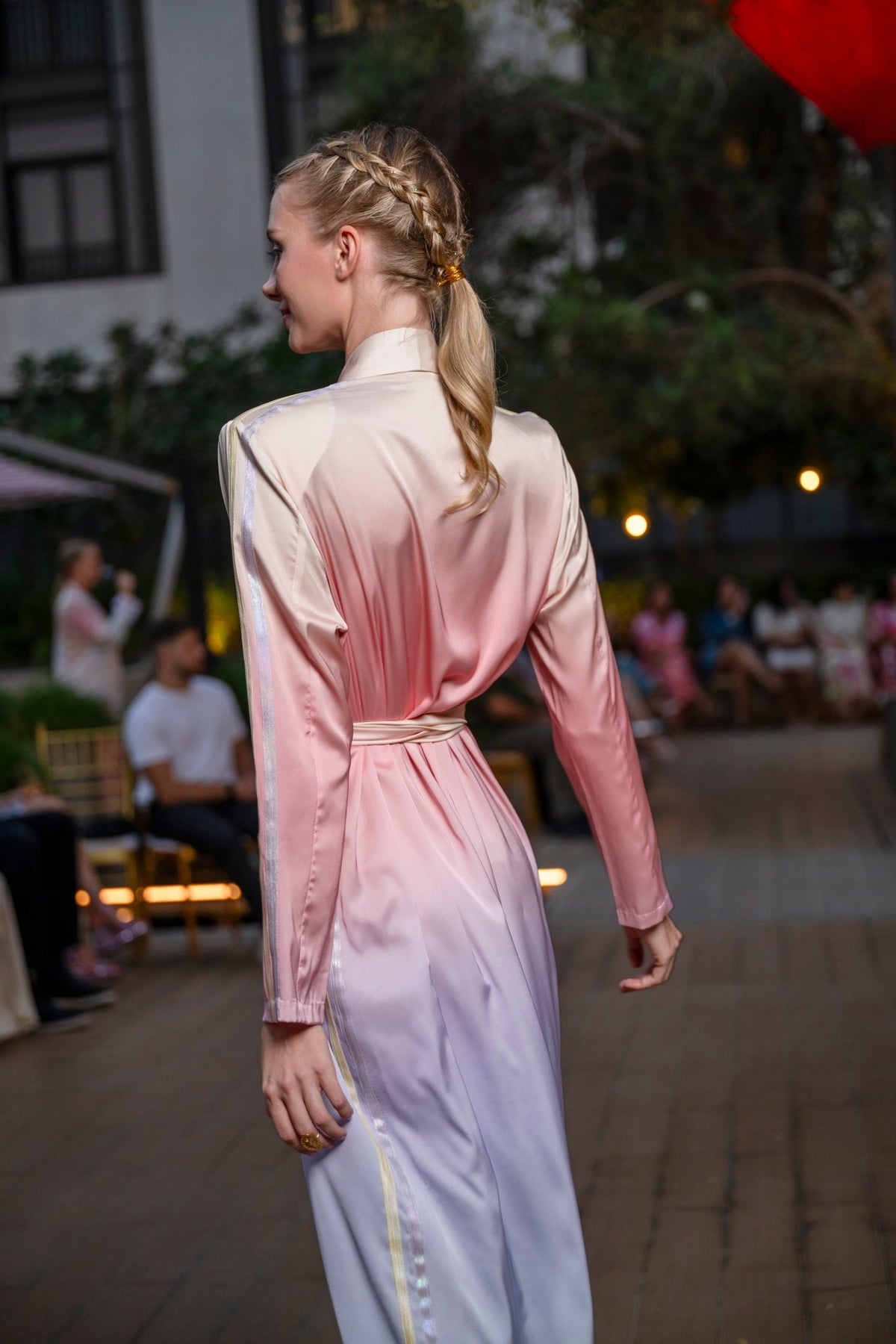 Dress Jacky Organza Stripes Gradient Astrology Gemini / فستان نسائي Jacky Organza Band - Maison Clad