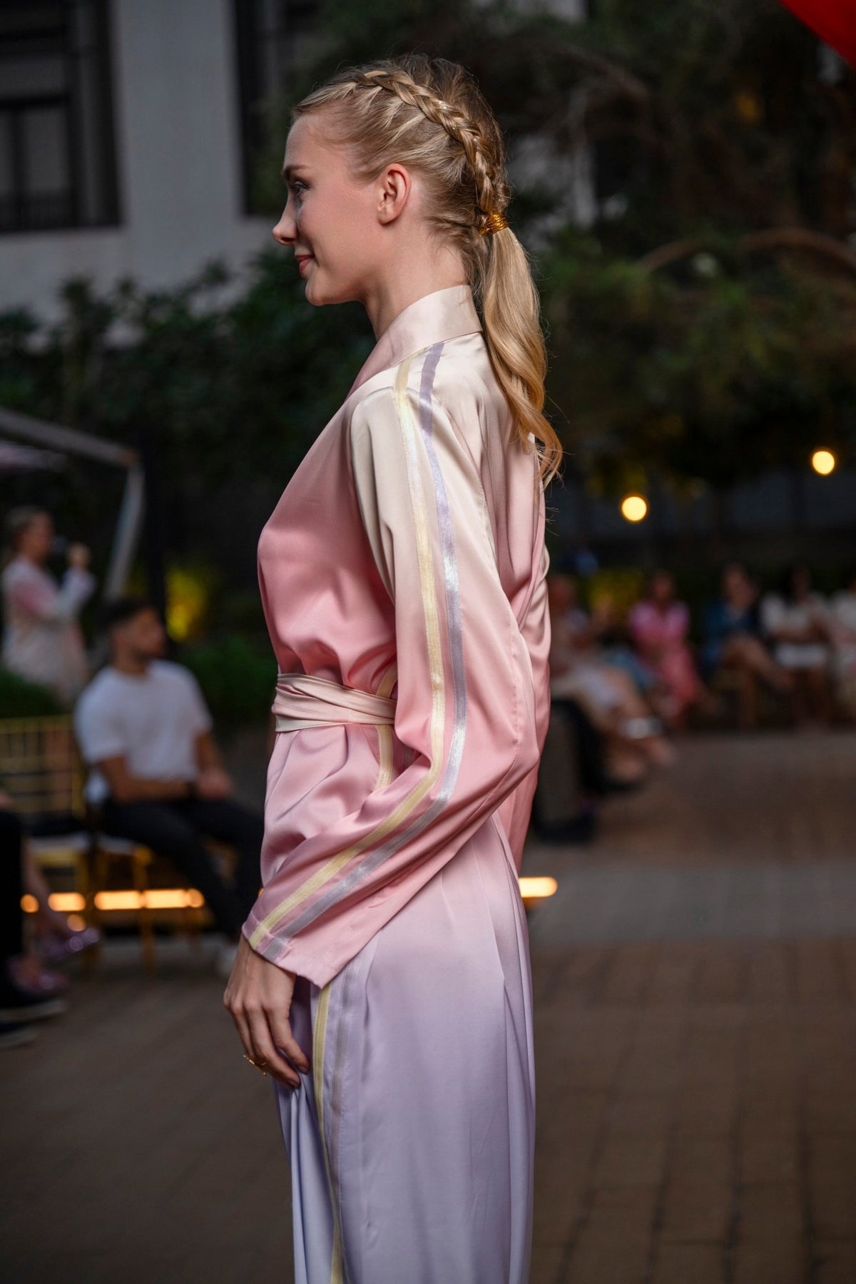 Dress Jacky Organza Stripes Gradient Astrology Gemini / فستان نسائي Jacky Organza Band - Maison Clad