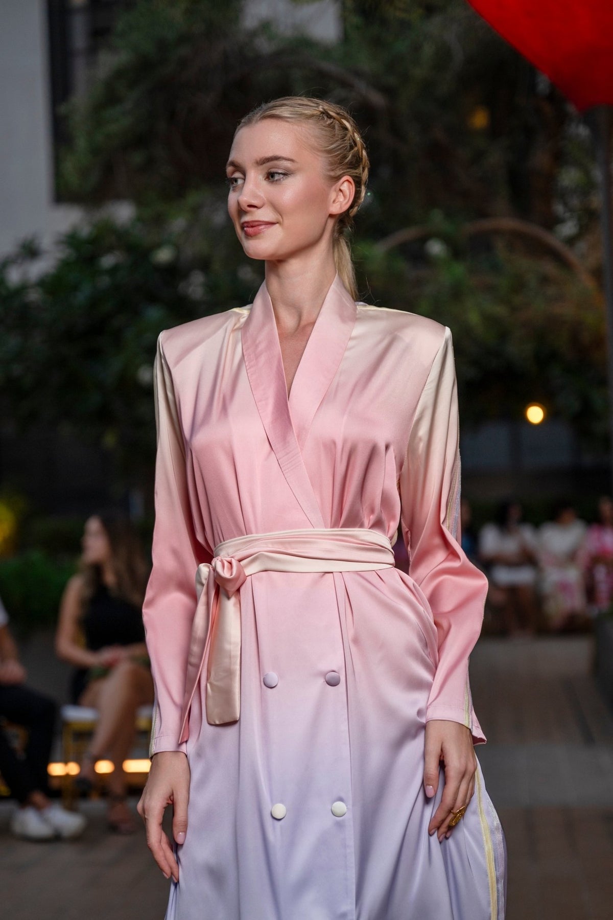 Dress Jacky Organza Stripes Gradient Astrology Gemini / فستان نسائي Jacky Organza Band - Maison Clad
