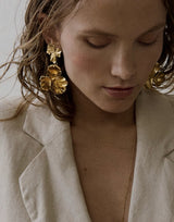 Thalie 24K Recycled Gold Floral Drop Earrings – Paris Luxury