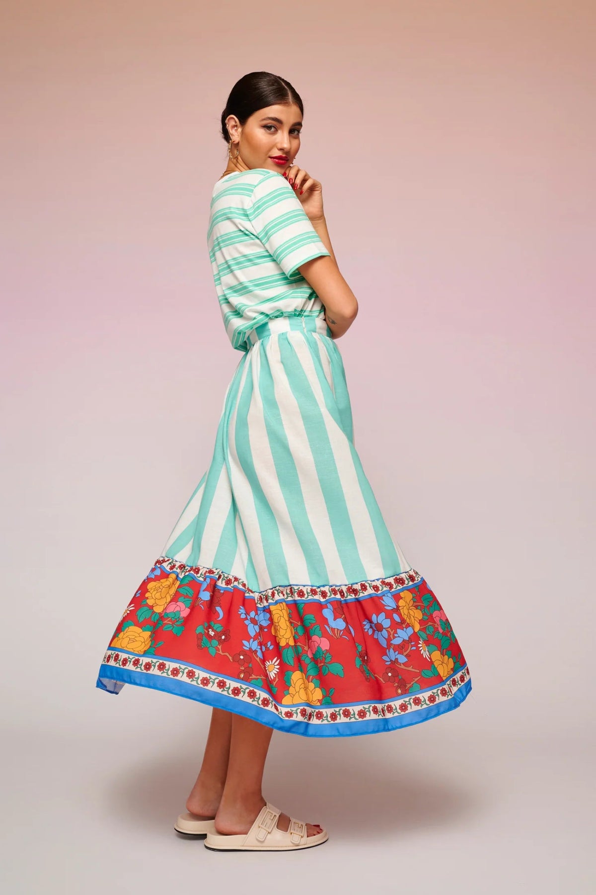 Gwen Tee Aqua | بلوزة نسائية - Maison Clad