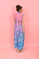 Jack Dress Blue Pink Waves| فستان نسائي - Maison Clad