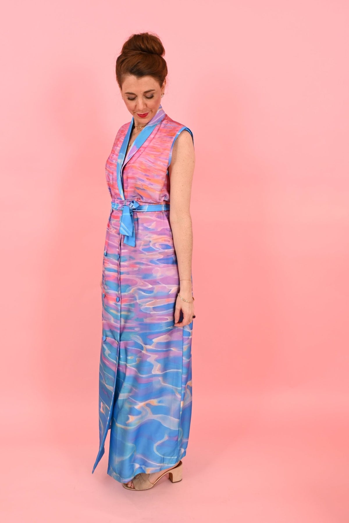 Jack Dress Blue Pink Waves| فستان نسائي - Maison Clad
