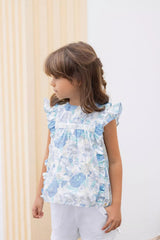 Kids' Blouse Balade Parisienne - Light Blue | بلوزة - Maison Clad
