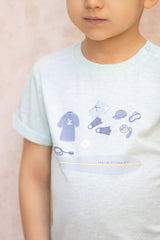 Kids' T-Shirt Carnet de Voyage - Mint | تي شيرت - Maison Clad