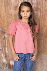 Kids' T-Shirt Jardin d'été - pink | تي شيرت - Maison Clad