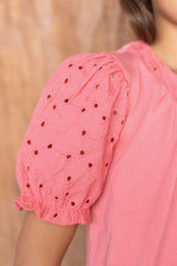 Kids' T-Shirt Jardin d'été - pink | تي شيرت - Maison Clad