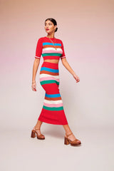 Lora Knitted Top Red | قميص نسائي - Maison Clad