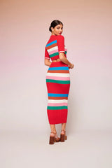 Lora Knitted Top Red | قميص نسائي - Maison Clad