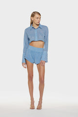 LUMIERE CROP SHIRT Crystal | قميص علوي نسائي - Maison Clad