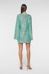 LUMIERE O - PAILLETTE KAFTAN AQUA | لباس المرأة - Maison Clad