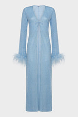 LUMIERE PLUMAGE LONG KAFTAN Crystal | قميص علوي نسائي - Maison Clad