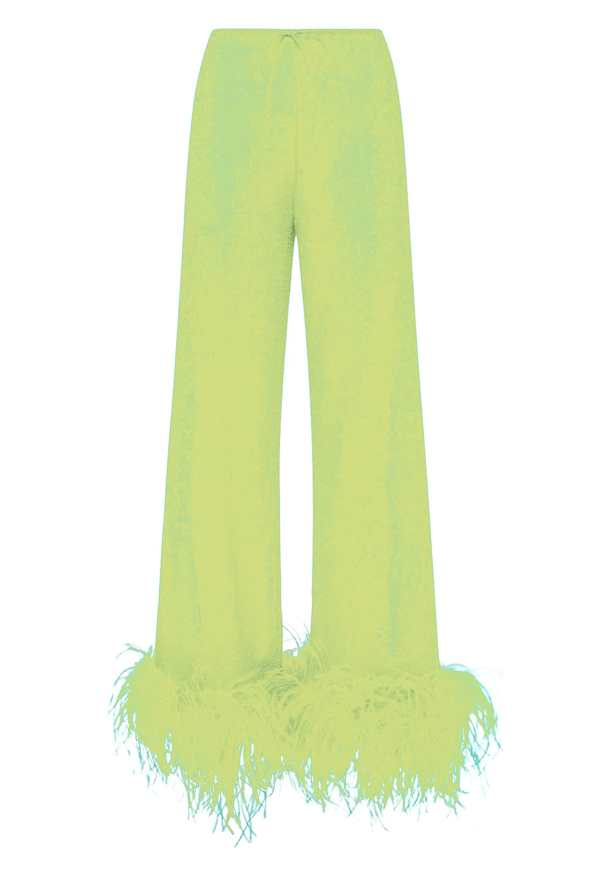 LUMIERE PLUMAGE LONG PANTS AQUAMARINE & CITRON | سراويل نسائية - Maison Clad
