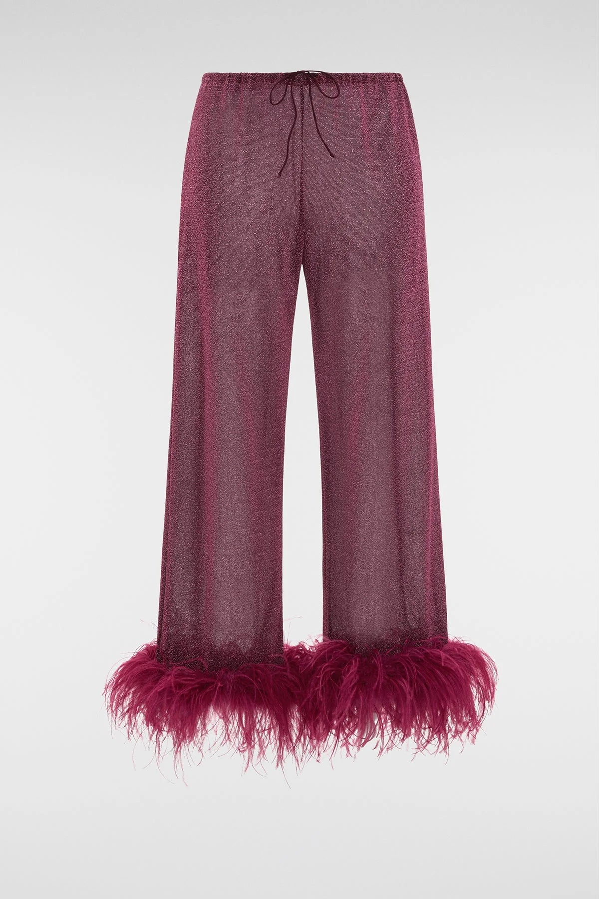 LUMIERE PLUMAGE LONG PANTS AUBERGINE | سراويل نسائية - Maison Clad