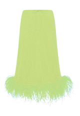 LUMIERE PLUMAGE MIDI SKIRT AQUAMARINE & CITRON | تنورة نسائية - Maison Clad