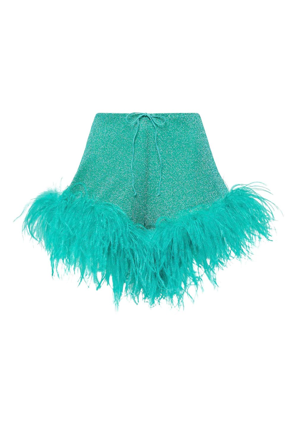 LUMIÈRE PLUMAGE SHORTS AQUAMARINE & CITRON | السراويل النسائية - Maison Clad