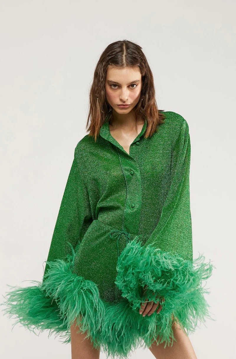LUMIERE PLUMAGE SHORTS EMERALD GREEN | السراويل النسائية - Maison Clad
