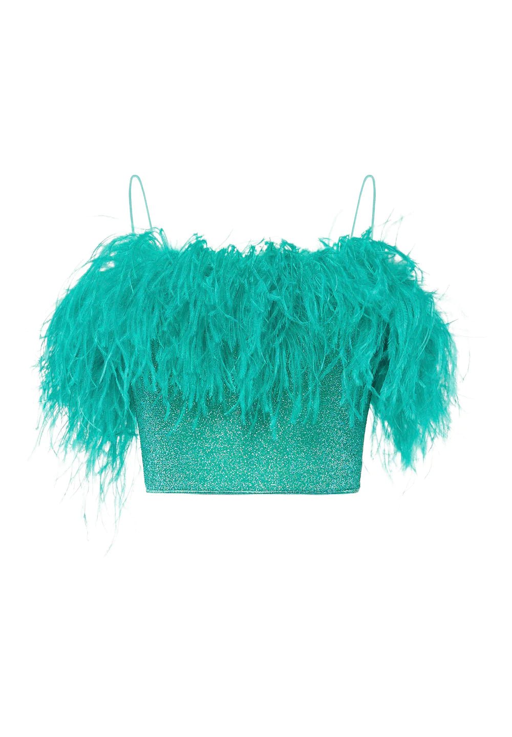 LUMIÈRE PLUMAGE TOP AQUAMARINE & CITRON | قميص علوي نسائي - Maison Clad
