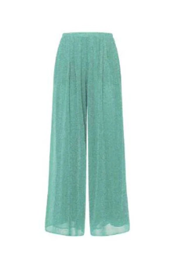 LUMIERE WIDE PANTS AQUAMARINE & CITRON | سراويل نسائية - Maison Clad