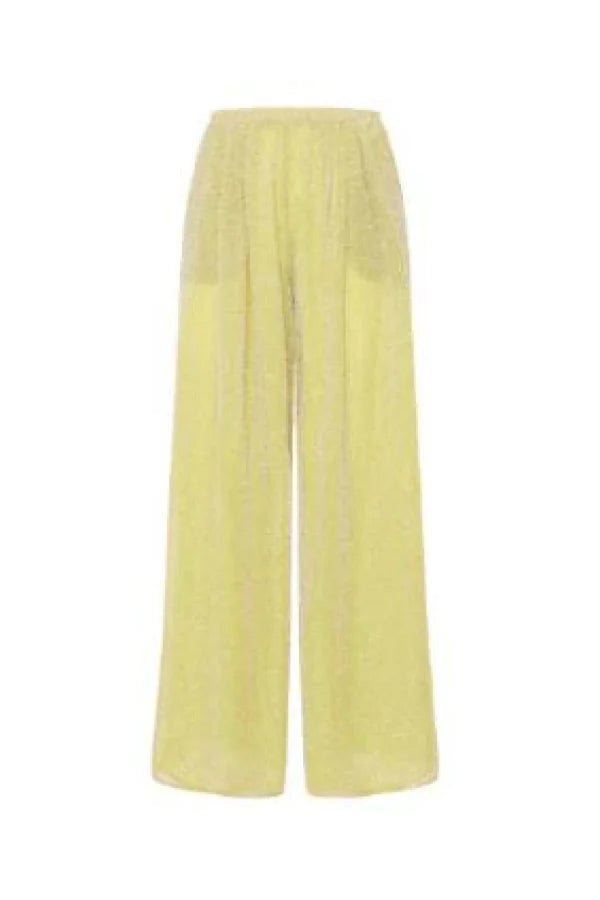 LUMIERE WIDE PANTS AQUAMARINE & CITRON | سراويل نسائية - Maison Clad