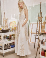 Maxi Dress Eriphyle Callisto Gold / فستان نسائي - Maison Clad