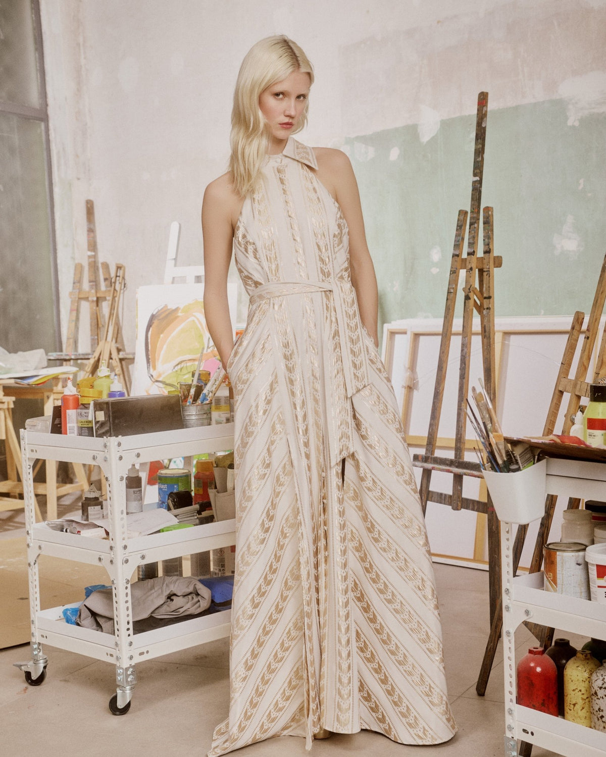 Maxi Dress Pylia Callisto Gold| فستان نسائي - Maison Clad