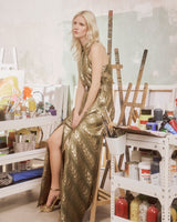 Maxi Dress Pylia Callisto Pesto| فستان نسائي - Maison Clad