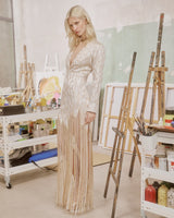 Maxi Dress Sapho Callisto Gold/ فستان نسائي - Maison Clad