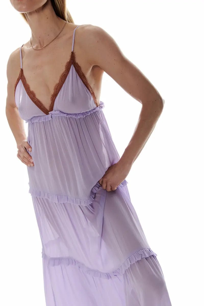 Nina Lila Slip Dress | فستان النوم - Maison Clad