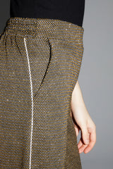 Charlie Geo Saffron Wide-Leg Flowy Trousers - Italian Crafted Comfort