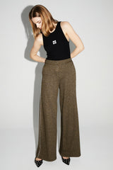 Charlie Geo Saffron Wide-Leg Flowy Trousers - Italian Crafted Comfort