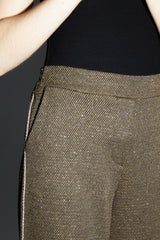 Charlie Geo Saffron Wide-Leg Flowy Trousers - Italian Crafted Comfort