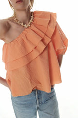 Peach Coral Blouse | توب ملابس داخلية - Maison Clad