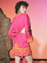 Sea Star Cut Out Dress Magenta | فستان نسائي - Maison Clad