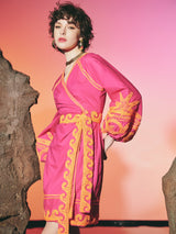 Sea Star Wrap Dress Magenta | فستان نسائي - Maison Clad