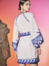 Sea Star Wrap Dress White | فستان نسائي - Maison Clad