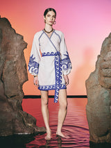 Sea Star Wrap Dress White | فستان نسائي - Maison Clad