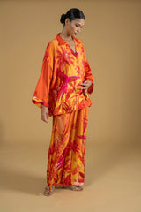 Shirt Artemis Parrots Orange| بلوزة نسائية Artemis Parrot - Maison Clad