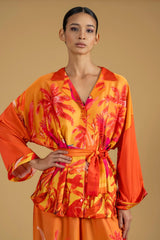 Shirt Artemis Parrots Orange| بلوزة نسائية Artemis Parrot - Maison Clad