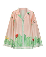 Shirt Artsa Pink Band Placement | بلوزة نسائية Artsa - Maison Clad