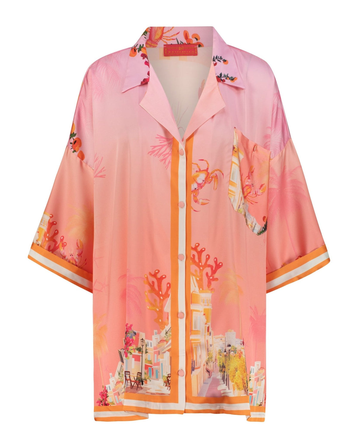 Shirt Arty Lobster Pink Orange Stripe | بلوزة نسائية Arty - Maison Clad