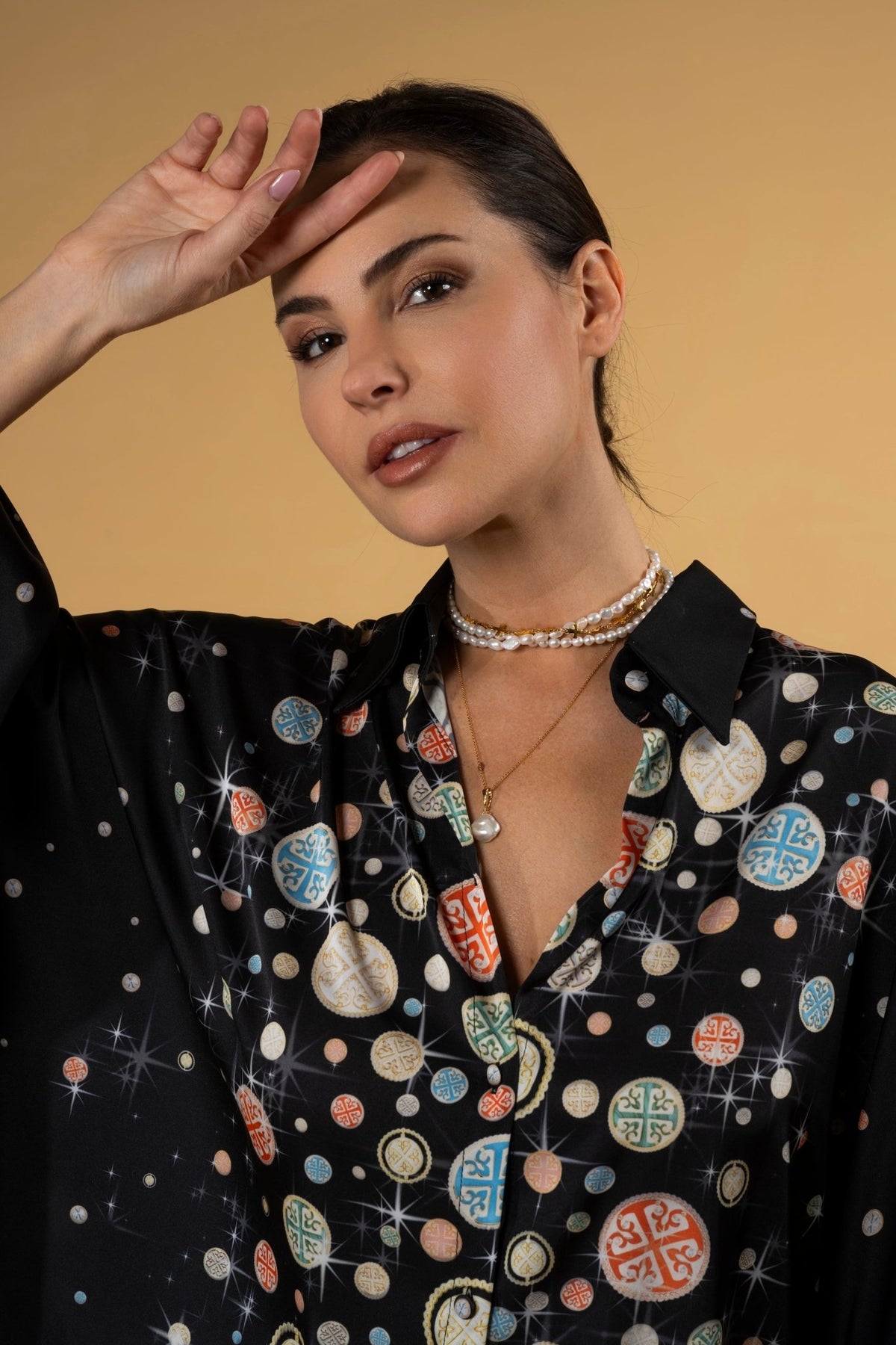 Shirt Dora Lace Black| بلوزة نسائية Dora Lace Black - Maison Clad