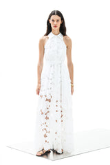 Shirt Dress Iris Petunia Long Lace Althea White| فستان نسائي - Maison Clad