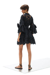 Shirt Dress Xanthippe Petunia Short Lace Althea Black | فستان نسائي - Maison Clad