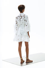 Shirt Dress Xanthippe Petunia Short Lace Althea White | فستان نسائي - Maison Clad