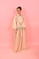 Shirt Louise Foiled Linen Gold Pink| بلوزة نسائية - Maison Clad