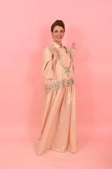 Shirt Louise Foiled Linen Gold Pink| بلوزة نسائية - Maison Clad